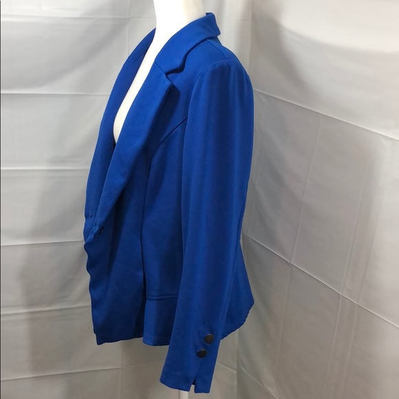 LOGO by Lori Goldstein Blue Stylist Ponte Blazer - Picture 7 of 14